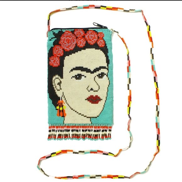 Amazing Frida Kahlo Portrait Beaded Bag Artisan Made in Guatemala NWOT - Picture 7 of 16